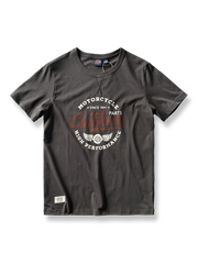 PESSOA CLUBアメリカンヴィンテージロゴプリント半袖Tシャツ全体図