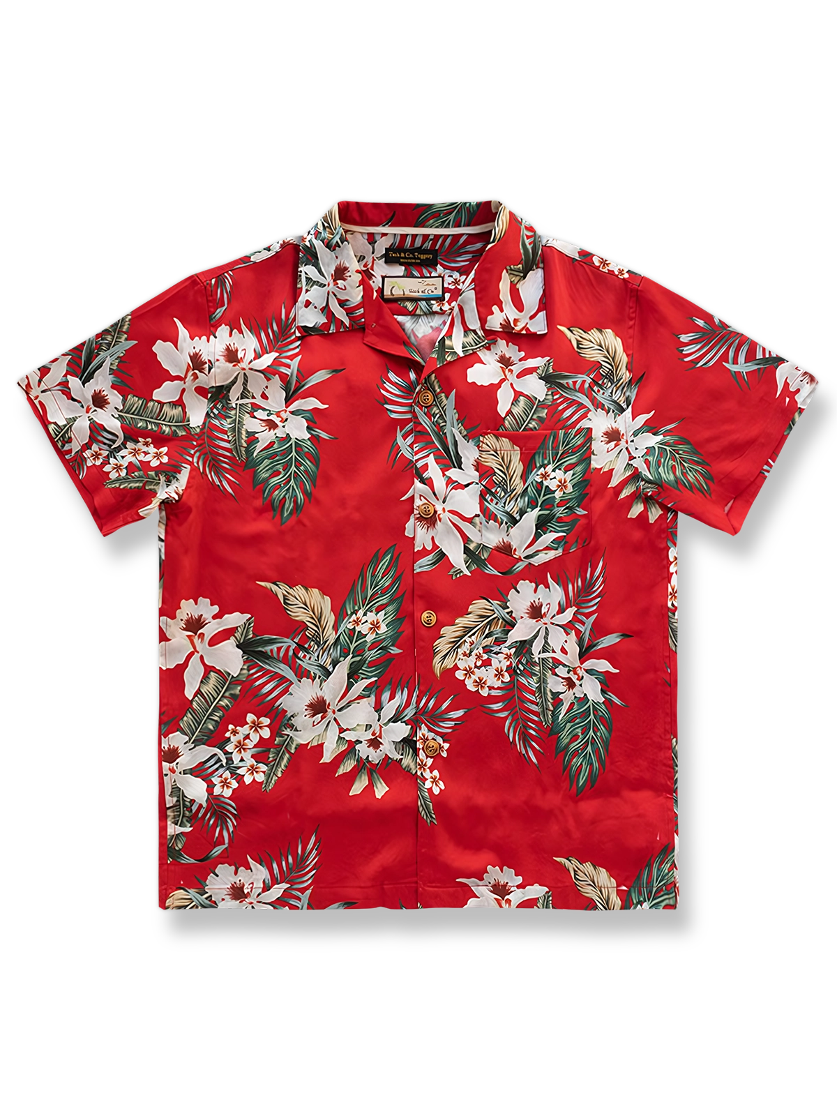 トロピカルフラワー ヴィンテージ ハワイアンシャツ全体図