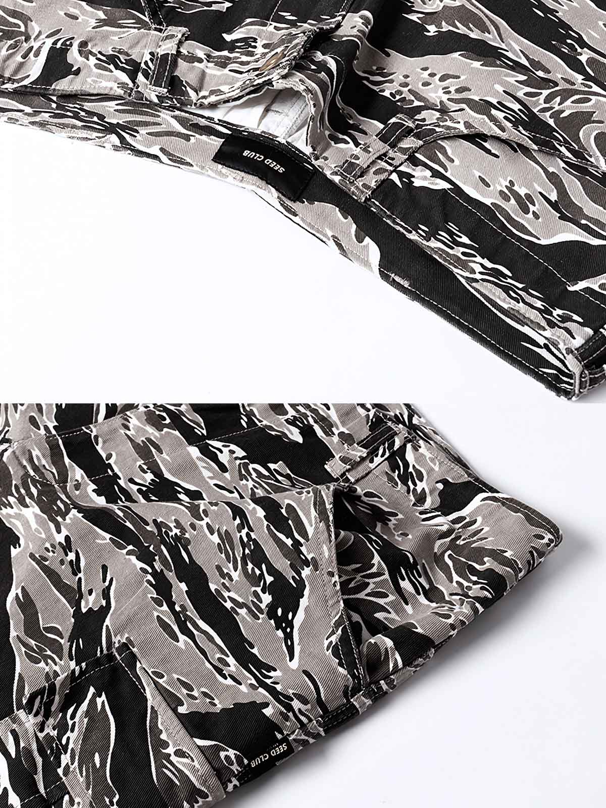 詳細画像: ショーツのディテール、立体ポケットとツイルウォッシュ素材の質感を表示。