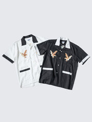 製品画像: 駐日基地記念シャツの全体像、横須賀刺繍とテンセル素材を表示。