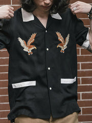 横須賀刺繍テンセル半袖シャツ