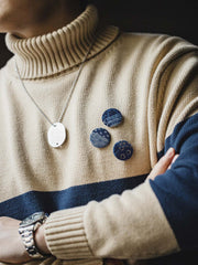 古布柄プリントピンバッジ