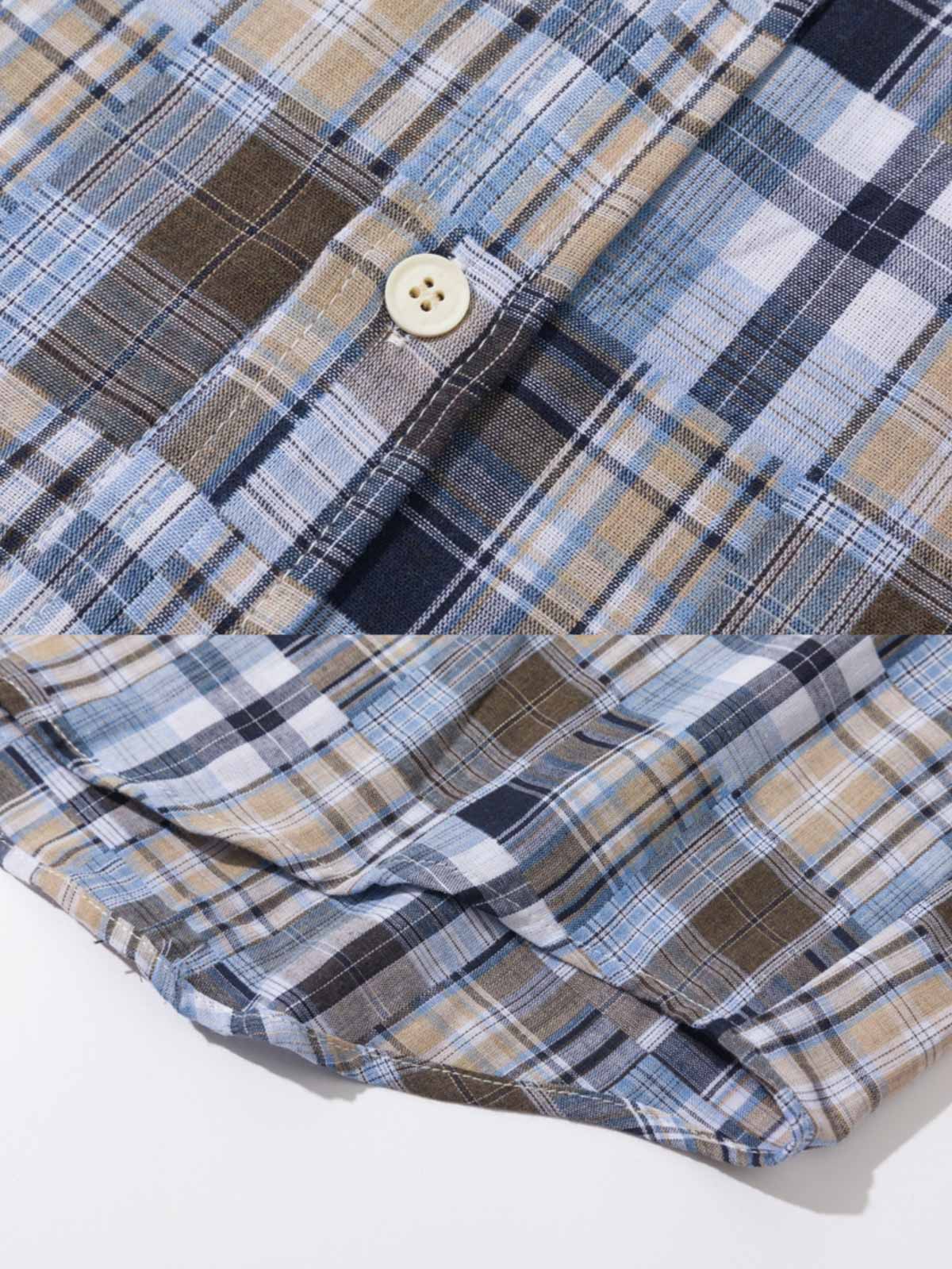 パッチワークとチェック柄のディテール