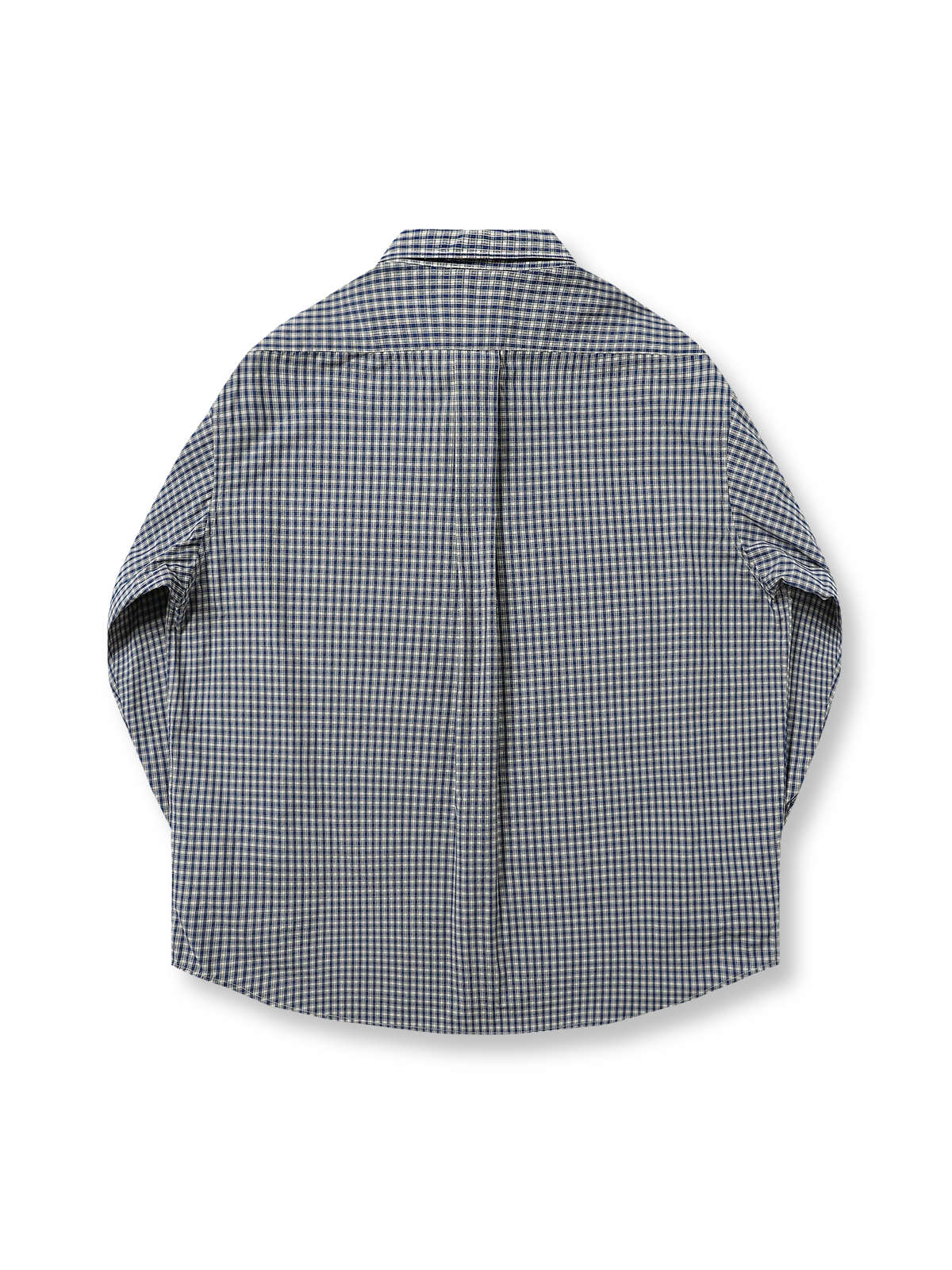  コットンブルーとホワイトのチェックヴィンテージシャツの正面図
