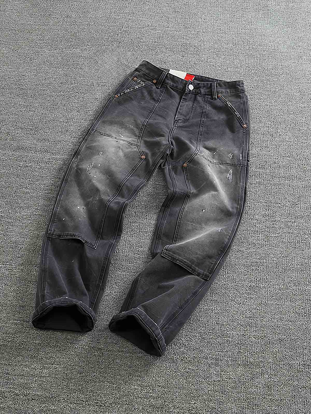 ワークパンツのディテールと生地特写