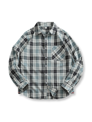 ヴィンテージチェック柄パッチワークシャツの正面展示