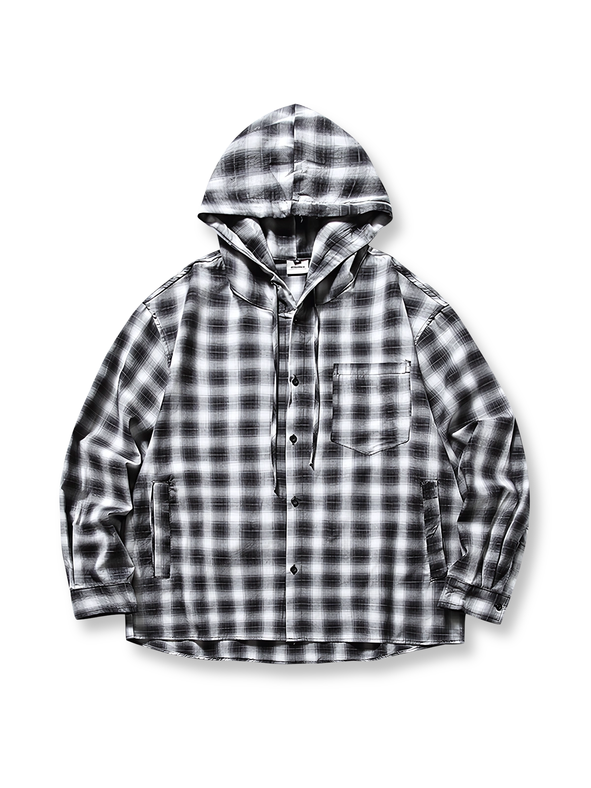 製品画像: ヴィンテージチェック ドローストリングフードジャケットのフロント展示