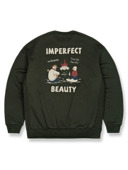 製品画像: 焚き火柄のアメリカンレトロスウェットシャツ全体の展示、クラシックなアメリカンスタイルを表現