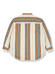 ヴィンテージ加工ストライプ長袖シャツ