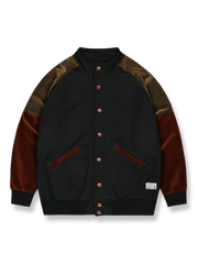 製品画像: レトロなパッチワーク スポーツジャケットの全体展示