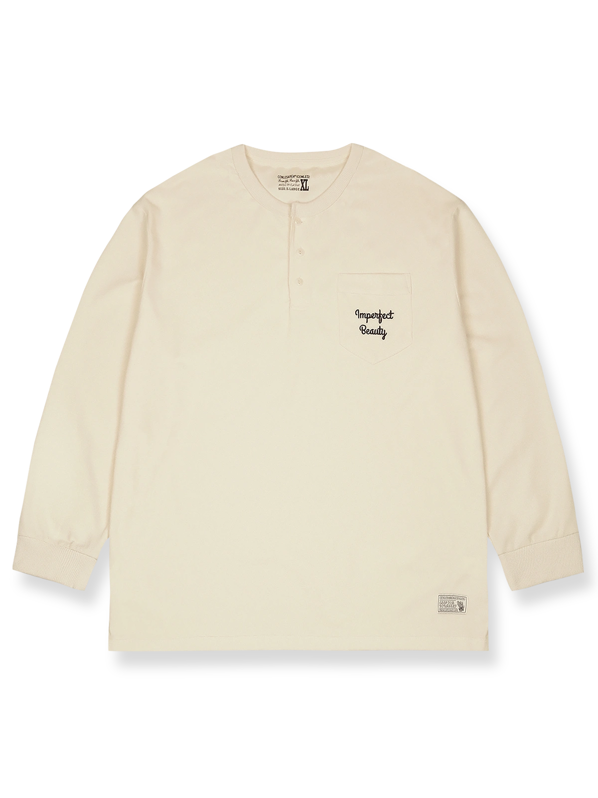 製品画像: ヘンリーネック長袖Tシャツの全体展示