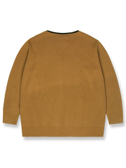 製品画像: レトロな開襟ニットウールカーディガンの全体展示