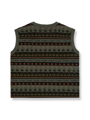 製品画像: レトロパターン ニットベストの全体展示
