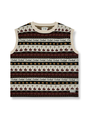 製品画像: レトロパターン ニットベストの全体展示