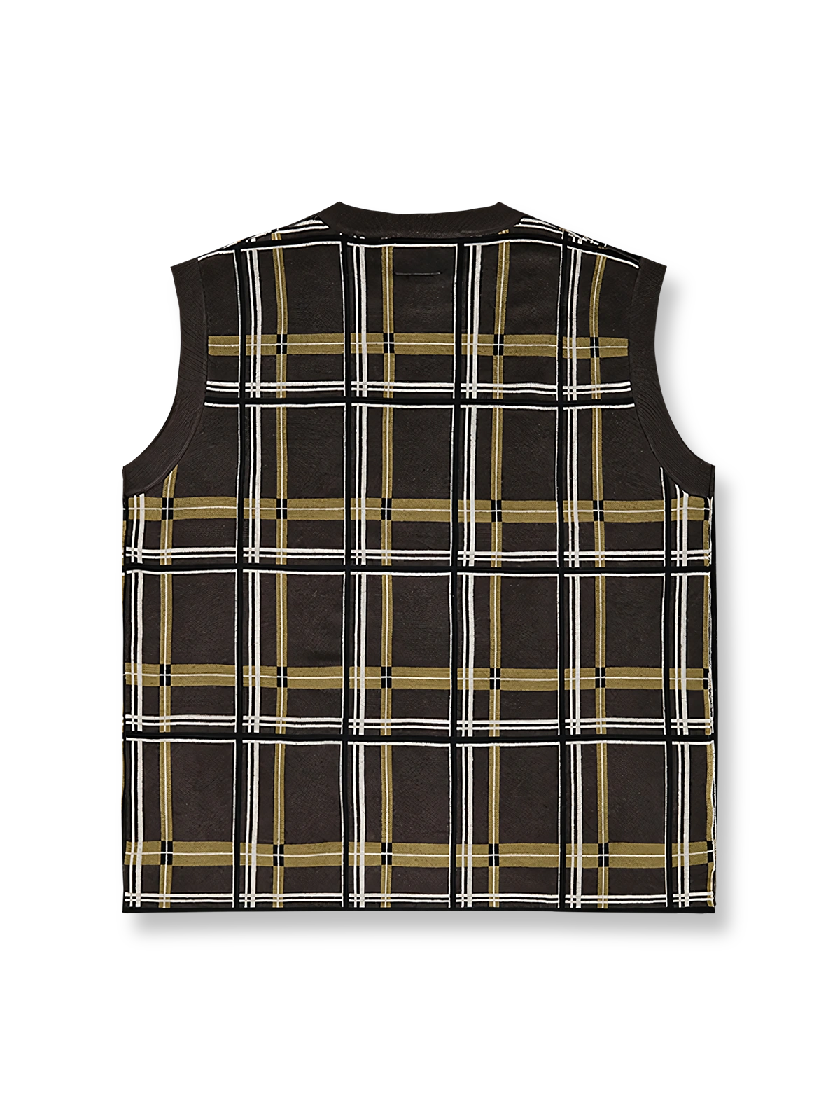 チェック柄ウール混紡ニットベストの全体展示