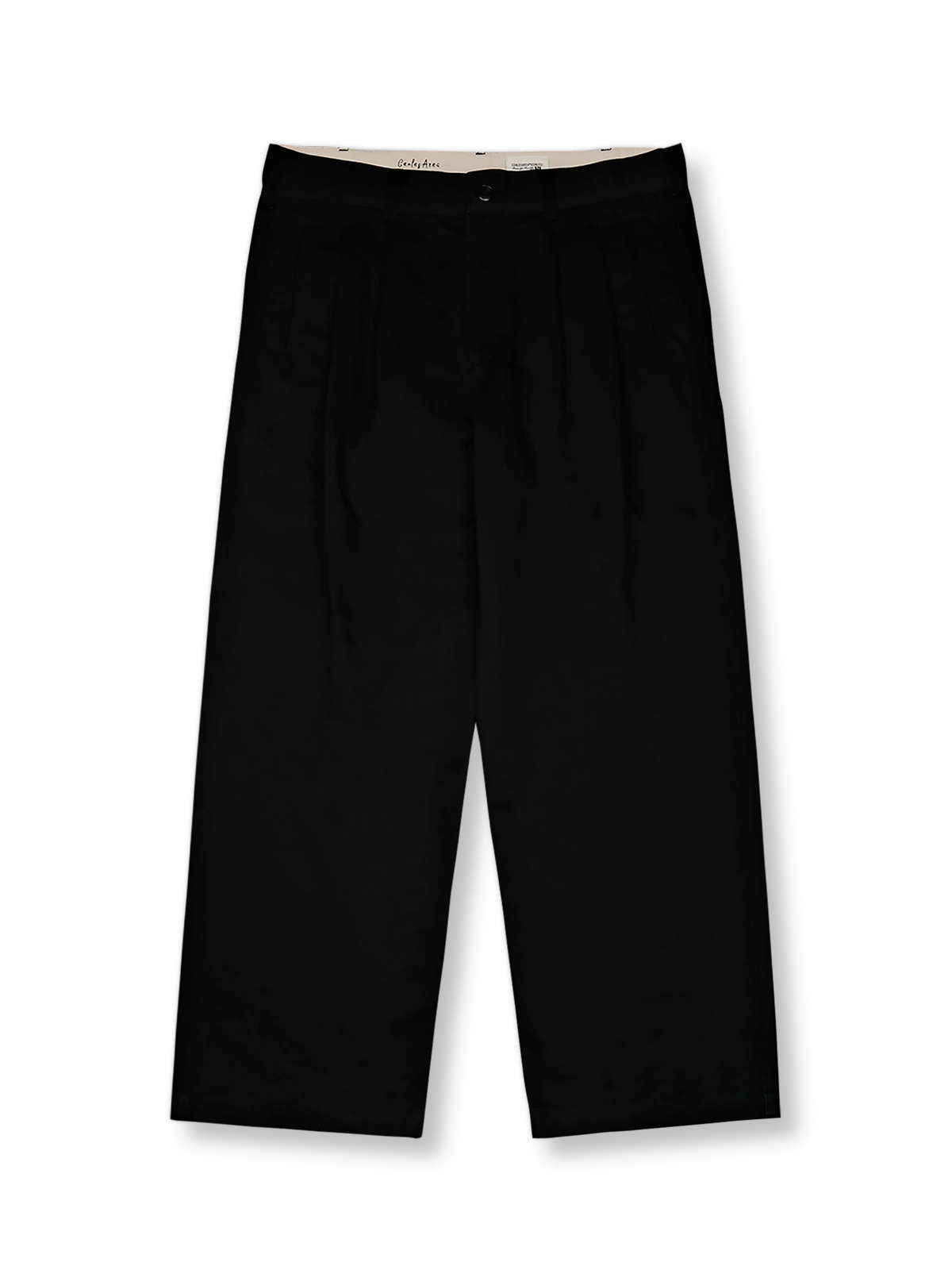 ストレートプリーツツイルコットンパンツの全体展示