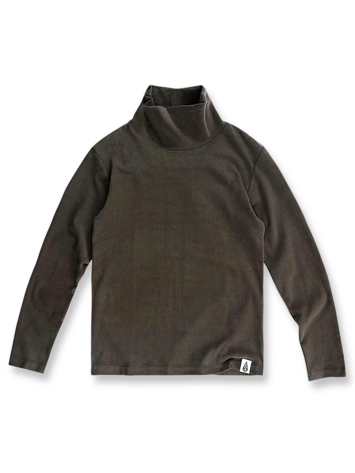  両面フリースのスリムフィットタートルネックインナーのフロント展示