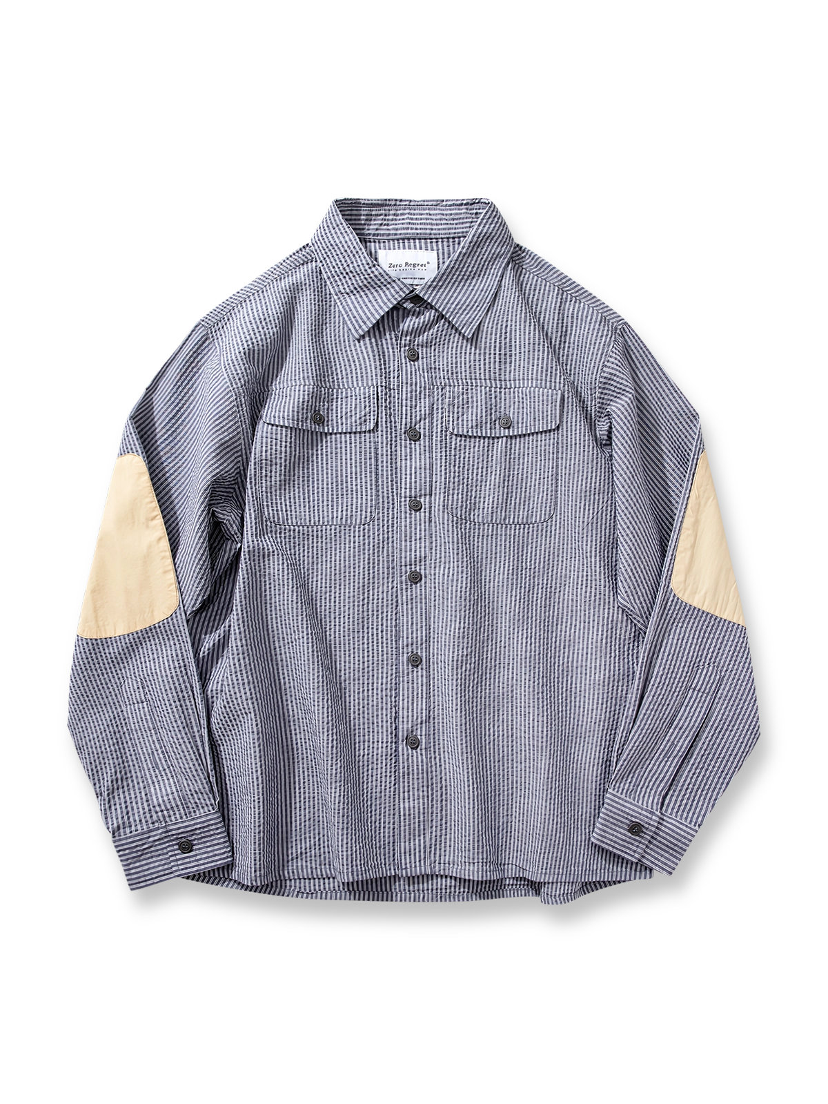 ワークパッチワークシアサッカーヴィンテージシャツの全体展示