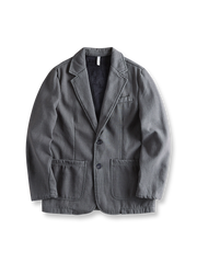 製品画像: フリース裏地リネンコットンブレザーの正面展示