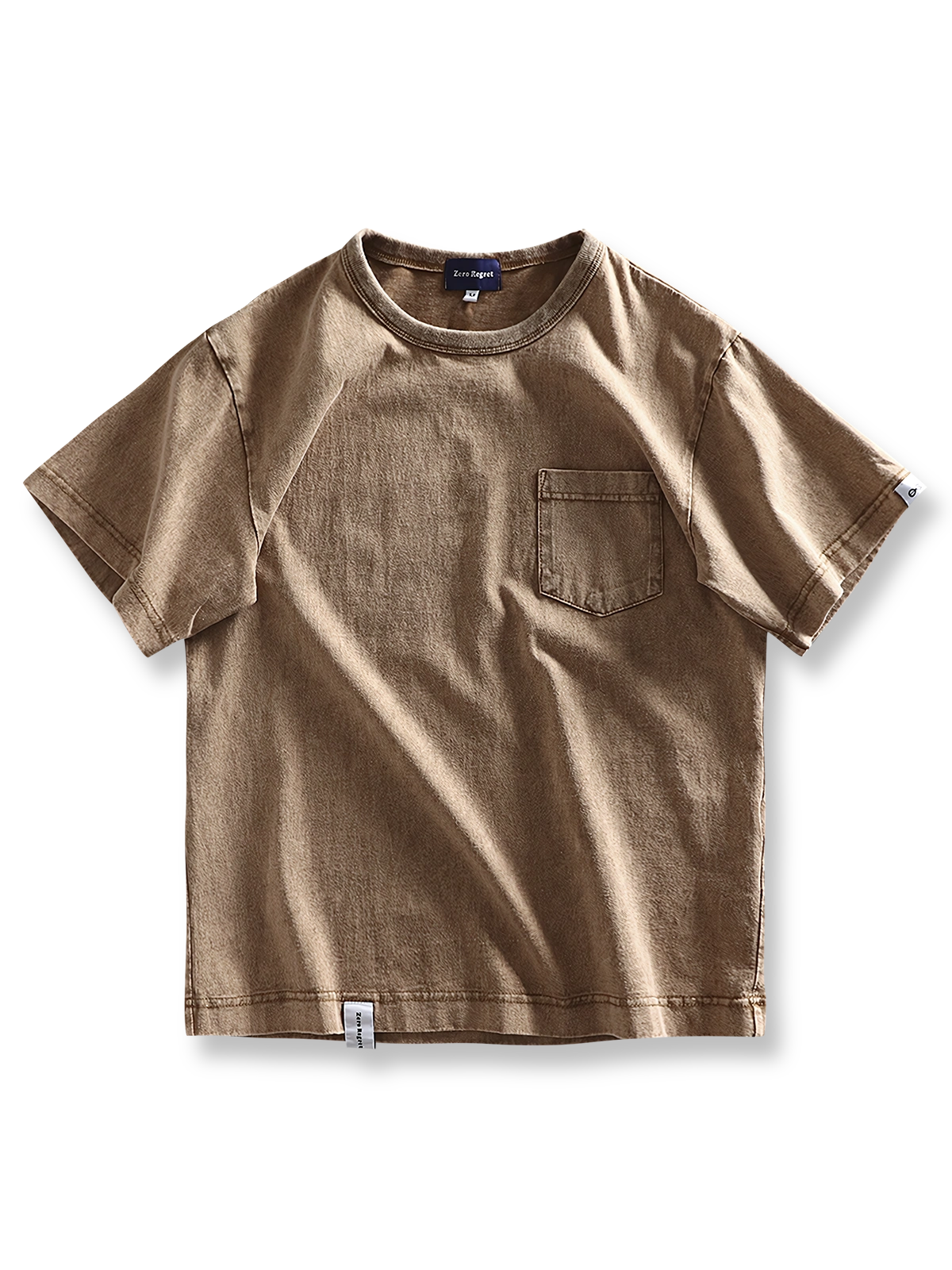 製品画像: 高グラム粗糸コットンヴィンテージウォッシュTシャツ正面