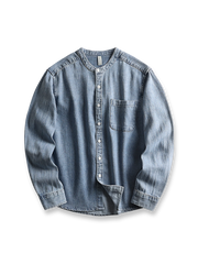 製品画像: ヴィンテージスタンドカラーデニムシャツの正面展示