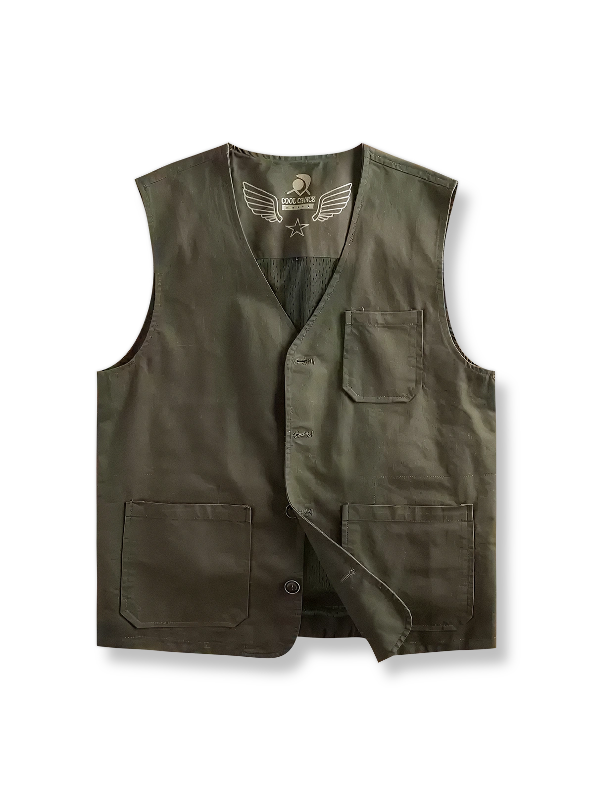 製品画像: ヴィンテージサイクリングベストの正面全体画像。