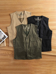 製品画像: ヴィンテージサイクリングベストの正面全体画像。