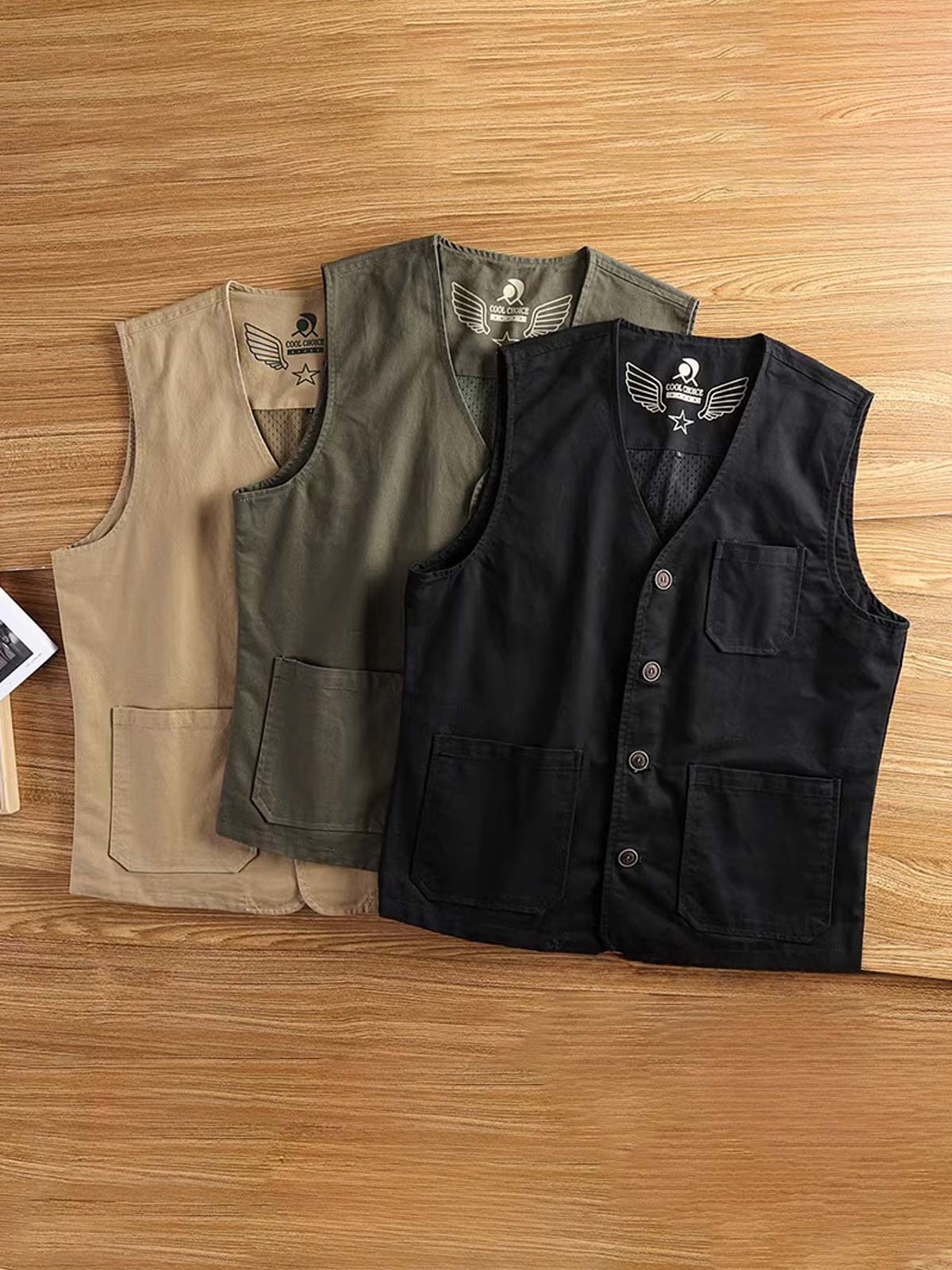 製品画像: ヴィンテージサイクリングベストの正面全体画像。