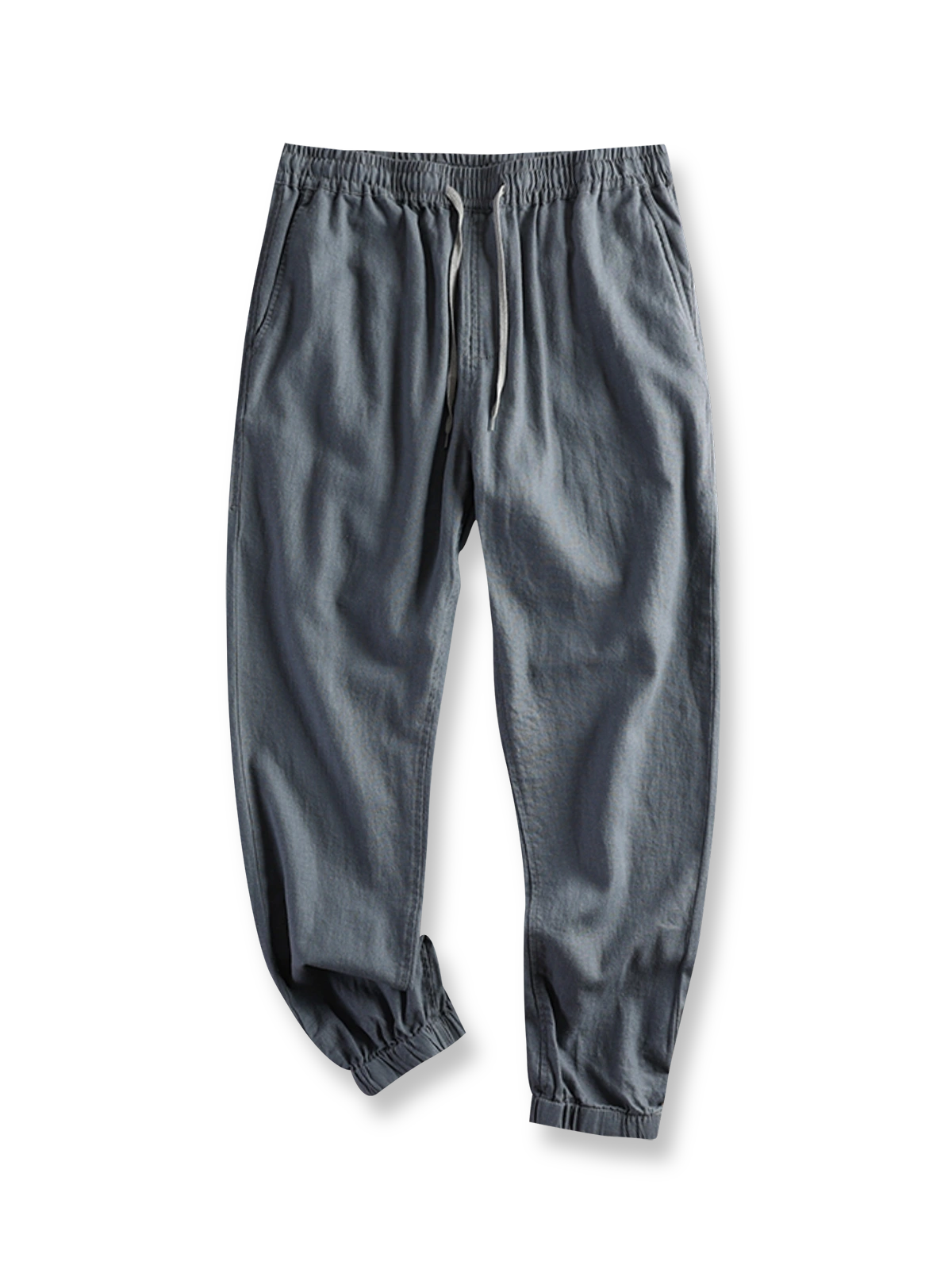 製品画像: 日系スタイルのピュアリネンルーズジョガーパンツ