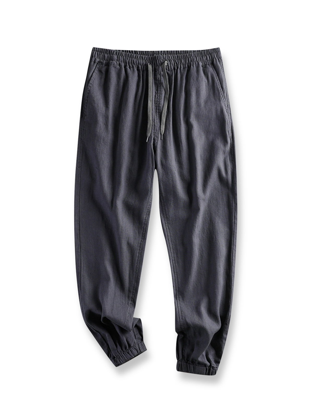 製品画像: 日系スタイルのピュアリネンルーズジョガーパンツ
