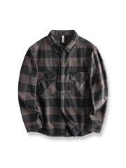 製品画像: ヘビーウェイトの起毛素材を使用した美式ヴィンテージワークウェアスタイルの格子柄シャツ