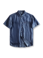 製品画像: 涼感テンセル素材を使用したアメリカンヴィンテージスタイルのデニム半袖シャツ