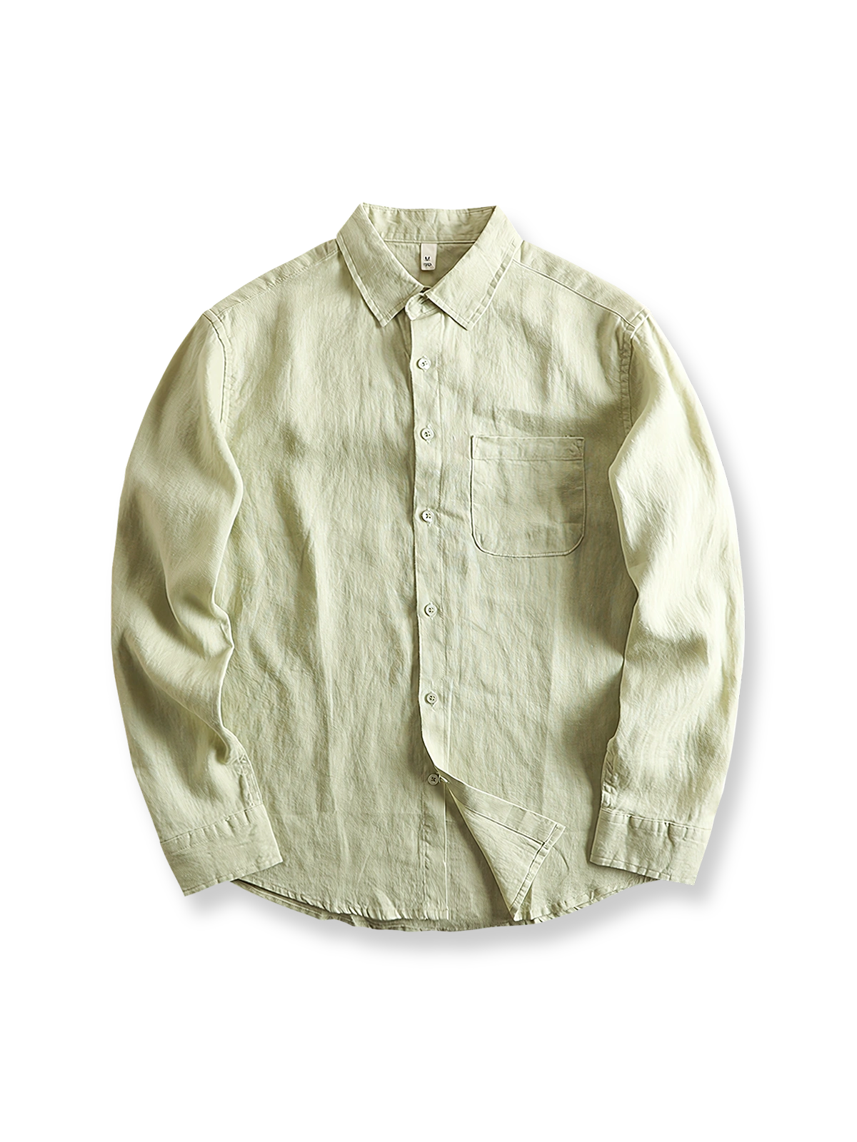 製品画像: プレミアムリネン素材を使用したアメリカンカジュアルスタイルの長袖シャツ