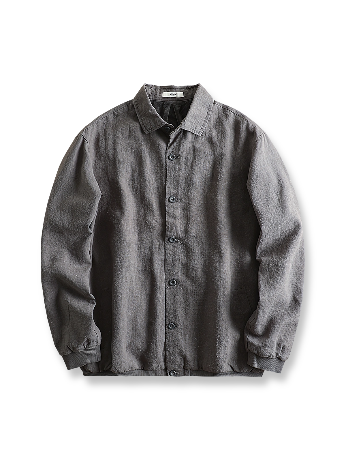 製品画像: 裏フリース付きリネン混紡ジャケットの全体像