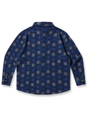 製品画像: ダイヤモンドパターンウォッシュドデニムシャツの全体画像