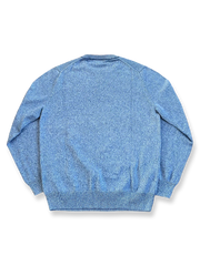 製品画像: ヴィンテージクルーネック厚手プルオーバーセーターの正面画像。100%コットン素材で作られた保温性と快適さを備えた一着。
詳細画像: セーターの細かな編み目とクラシックなクルーネックデザインの特写。高密度な編み込みで耐久性が強調される。