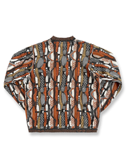 製品画像: ゴーヤ柄ヴィンテージ編みセーターの反面
