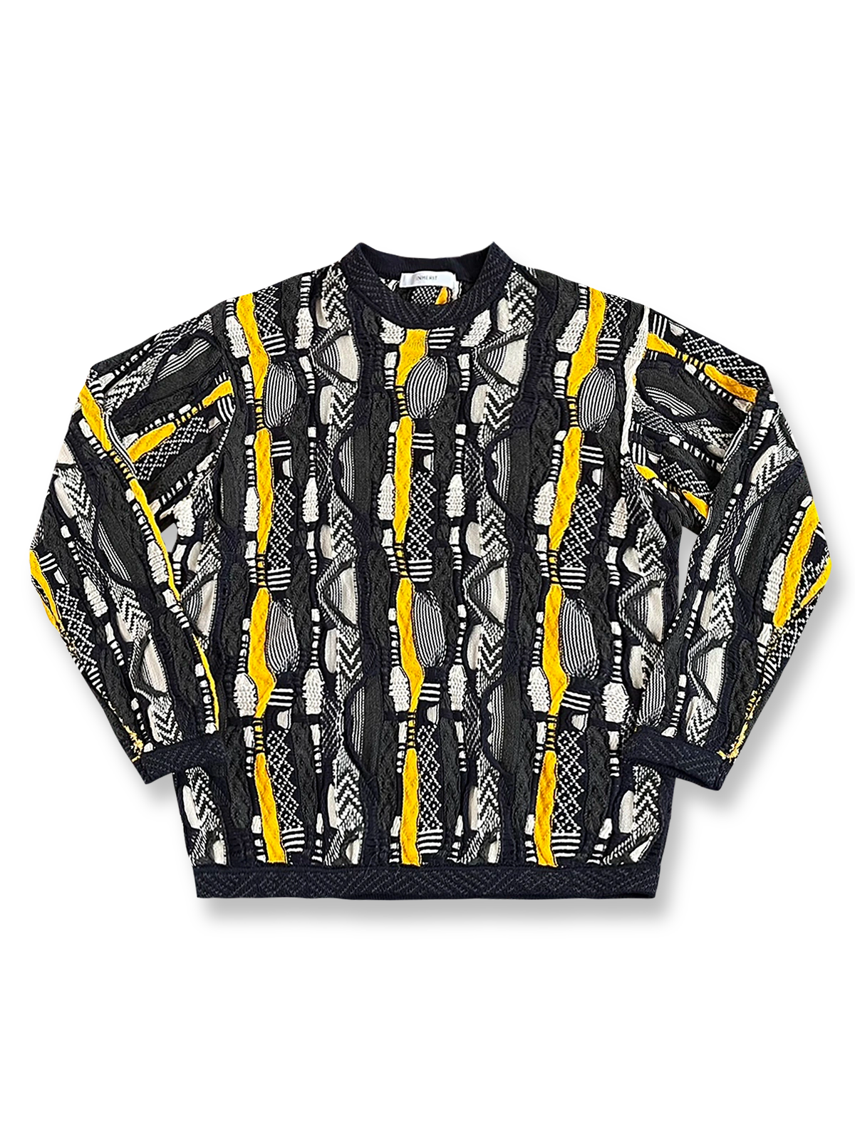 製品画像: ゴーヤ柄ヴィンテージ編みセーターの正面全体