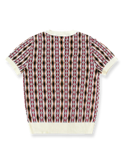 製品画像: ヴィンテージナバホインディアン柄のラウンドネック半袖Tシャツの反面