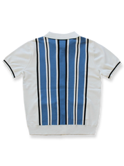 製品画像: ハイデンシティ コットンストライプ半袖ポロシャツの反面図