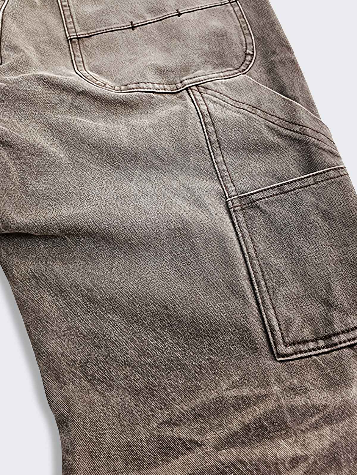 抜染 カーペンターパンツのディテール特写