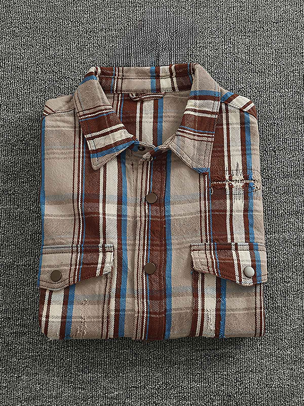 ダメージパッチと生地のクローズアップ