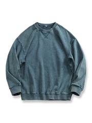  ヘビーウェイトクルーネックパイルスウェット平置き画像