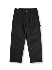 ハンティングワークパンツの平置き画像 - 丈夫なデザインと多機能ポケット