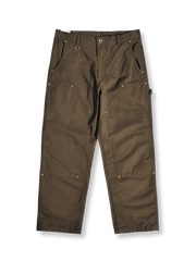 ハンティングワークパンツの平置き画像 - 丈夫なデザインと多機能ポケット