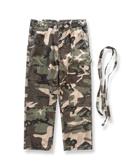 ネイビーカモサスペンダー付きヴィンテージワークパンツ 正面画像