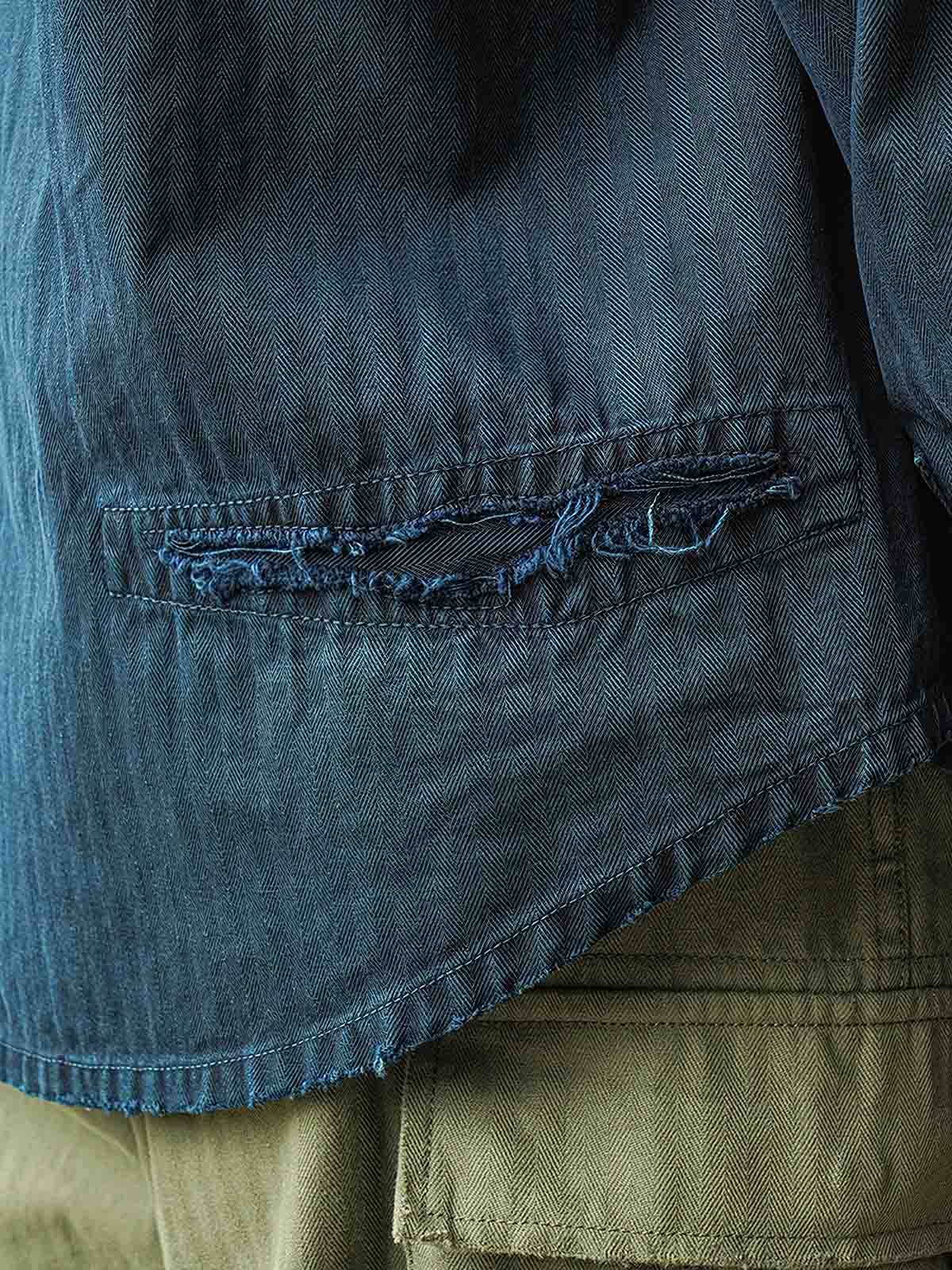 ハンドメイドのダメージ加工とパッチ ディテール画像