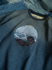 刺し子による「波」モチーフ ディテール