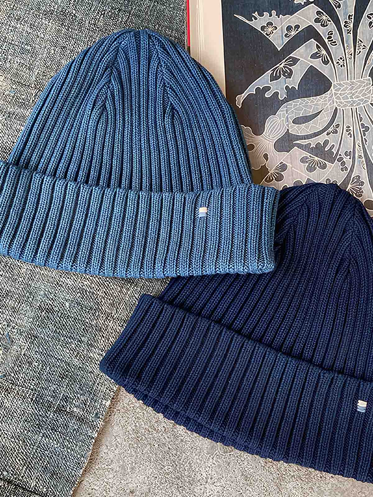 藍染めニットキャップ 全体画像