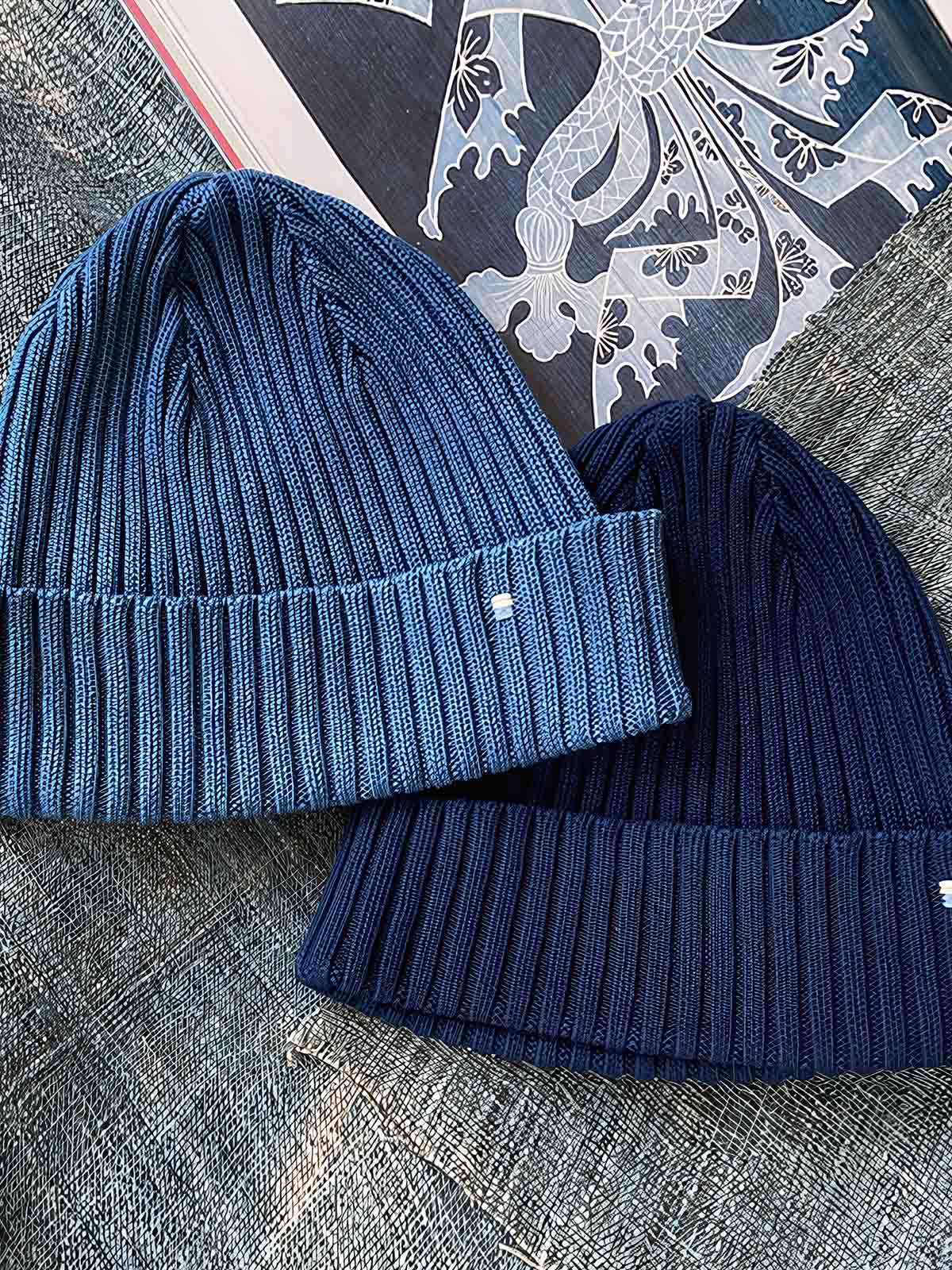 藍染めニットキャップ 全体画像